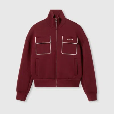 Gucci Jersey Zip Sweatshirt With Logo