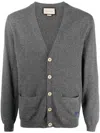 Gucci Horsebit-detail Cashmere Cardigan In Gray