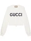 Gucci Logo-embroidery Cotton Sweatshirt In White