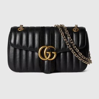 Gucci Jetset Gg Marmont Medium Shoulder Bag In Black