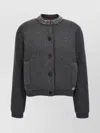 Gucci Padded Cardigan With Jewel Collar Sweaters And Cardigans Gray In Black