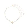 Gucci Interlock G Pearl Necklace In White