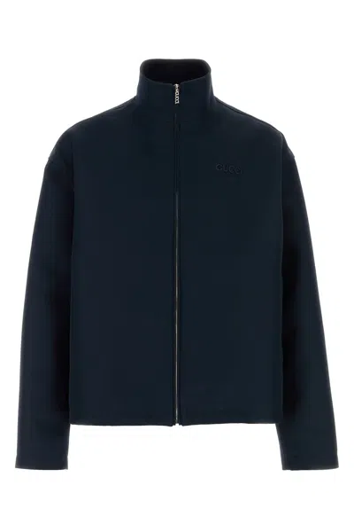 GUCCI GIUBBINO IN MISTO LANA BLU NAVY  UOMO