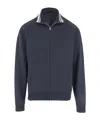 Gucci Gg-pattern Zip-up Sweatshirt In Blue