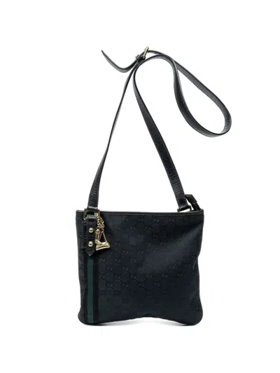 Pre-owned Gucci Jolicoeur Gg Canvas Crossbody Bag In Black