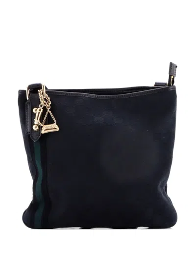 Pre-owned Gucci Jolicoeur Messenger Bag Gg Canvas Crossbody Bag In Black
