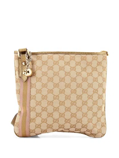 Pre-owned Gucci Jolicoeur Messenger Bag Gg Canvas Crossbody Bag In Gold