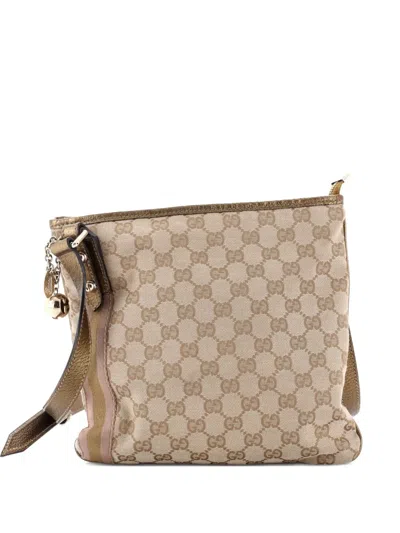 Pre-owned Gucci Jolicoeur Messenger Bag Gg Canvas Crossbody Bag In Neutral