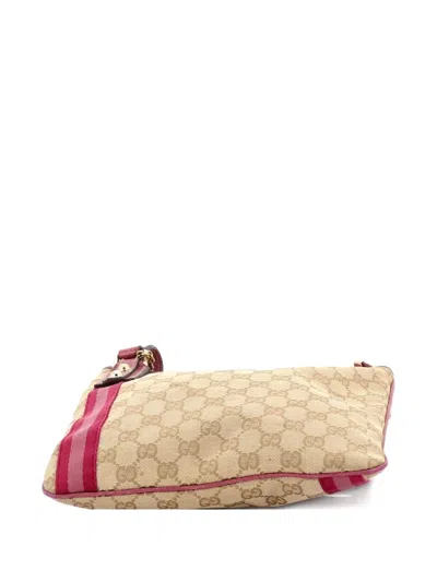 Pre-owned Gucci Jolicoeur Messenger Bag Gg Canvas Crossbody Bag In Pink