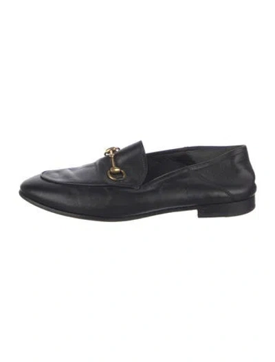 Pre-owned Gucci Jordaan 1955 Horsebit Accent Loafers In Black