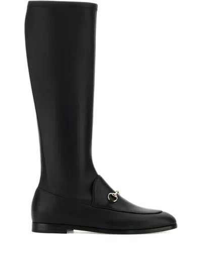 Gucci Jordaan Black Stretch Leather Boots
