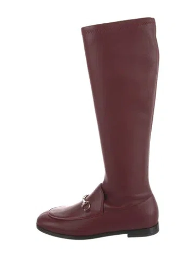 Pre-owned Gucci Jordaan Boot Horsebit Accent Boots W/ Tags In Burgundy