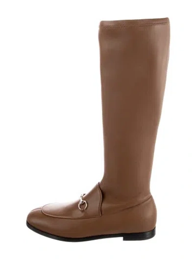 Pre-owned Gucci Jordaan Boot Horsebit Accent Riding Boots W/ Tags In Brown/neutrals