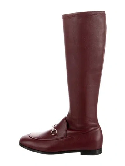 Pre-owned Gucci Jordaan Boot Horsebit Accent Riding Boots W/ Tags In Burgundy