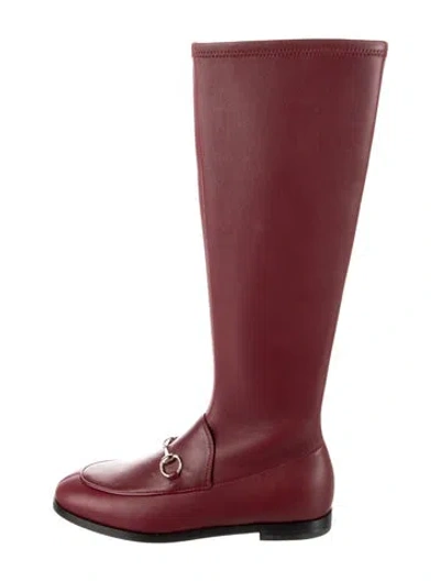 Pre-owned Gucci Jordaan Boot Horsebit Accent Riding Boots W/ Tags In Red