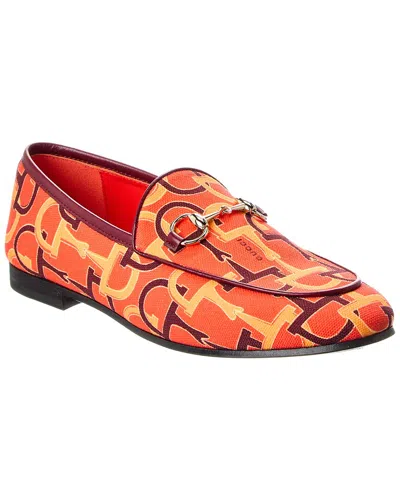 Gucci Jordaan Canvas Loafer In Orange