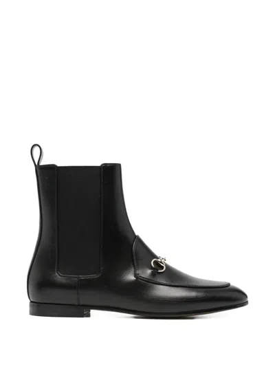 Pre-owned Gucci Jordaan Chelsea Boots In Black