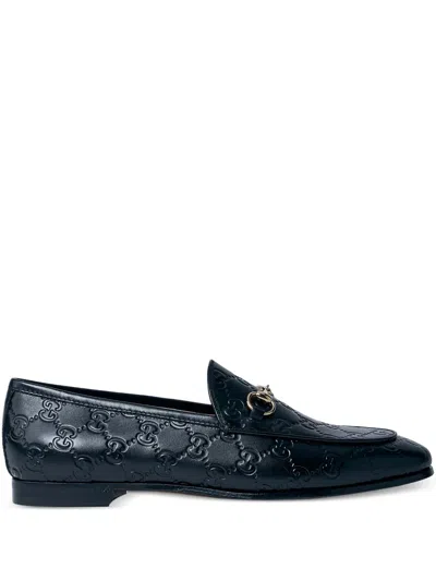 Gucci Jordaan Embossed Leather Loafers