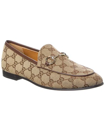 Gucci Jordaan Horsebit Gg Canvas Loafers In Printed