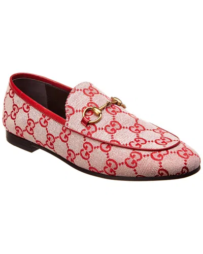 Gucci Jordaan Gg Canvas Loafer In Red