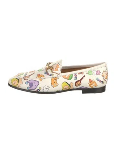 Pre-owned Gucci Jordaan Horsebit Accent Loafers W/ Tags In Neutrals