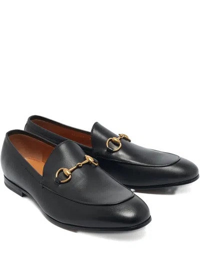 Pre-owned Gucci Jordaan Horsebit-detail Loafers In Black