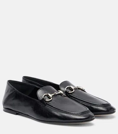 Gucci Jordaan Soft Leather Loafers With Horsebit In Black