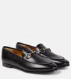 Gucci Polished Black Leather Loafers With Gold-tone Hardware In Black