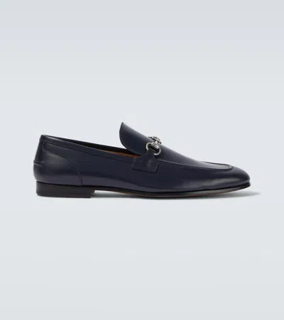 Gucci Men Blue Loafers With Horsebit On The Front And Low Heel In Leather Man