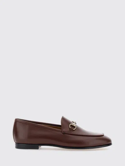 Gucci Jordaan Horsebit Loafers In Smooth Leather In Brown