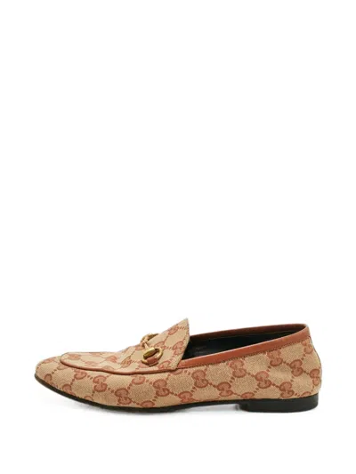 Pre-owned Gucci Jordaan Horsebit Loafers In Neutral