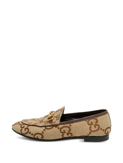 Pre-owned Gucci Jordaan Horsebit Loafers In Neutral