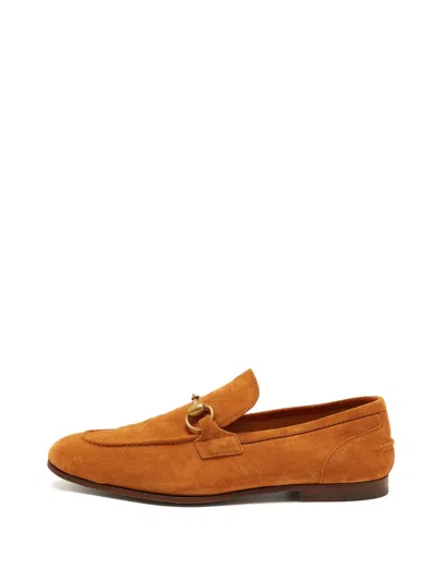 Pre-owned Gucci Jordaan Horsebit Loafers In Neutrals