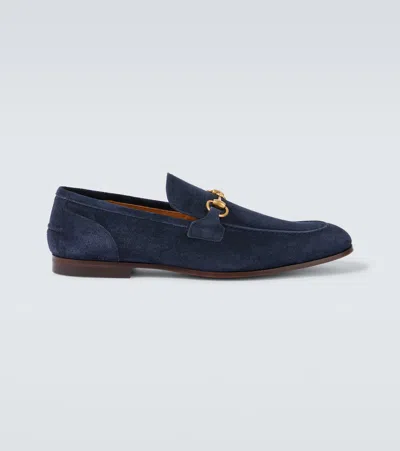 Gucci Jordaan Horsebit Suede Loafers