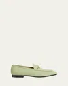 Gucci Jordaan Horsebit-detailed Leather-trimmed Suede Loafers In Sage Leaf