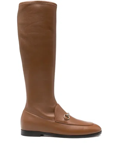 Gucci Jordaan Knee-high Boots In Brown