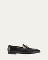 Gucci Polished Black Leather Loafers With Gold-tone Hardware In Black