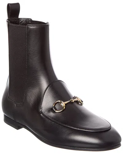 Gucci Jordaan Leather Boot In Black