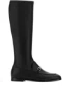 Gucci Leather Knee-high Boots Metal Hardware