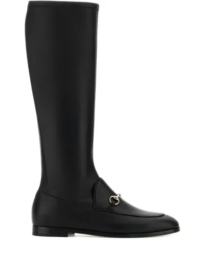 Gucci Ankle Boots With Flat Sole And Gold-tone Hardware In Black