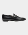 Gucci Women Black Calf Leather Moc Stitching Signature Horsebit Detail Almond Toe Slip-on Style Bran In Black