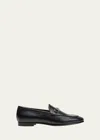 Gucci Polished Black Leather Loafers With Gold-tone Hardware In Black