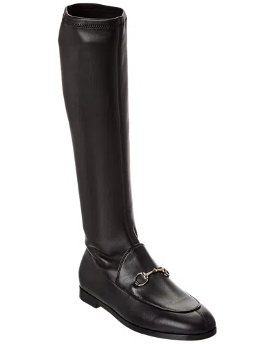 Gucci Jordaan Leather Knee-high Boot In Black