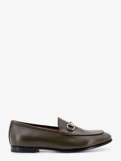 Gucci Jordaan Leather Loafer In Green