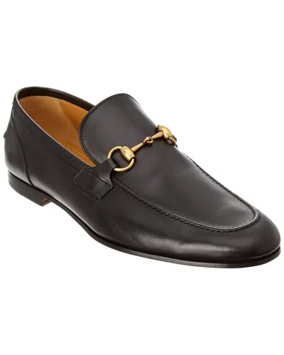 Gucci Men Jordaan Leather Loafers In Black
