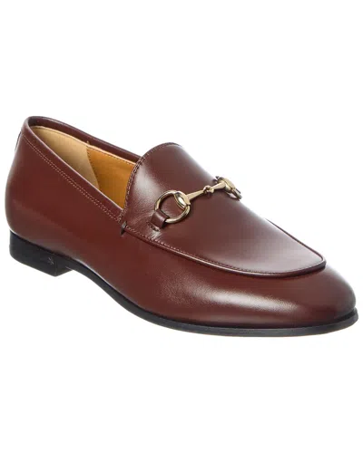Gucci Jordaan Leather Loafer In Animal Print