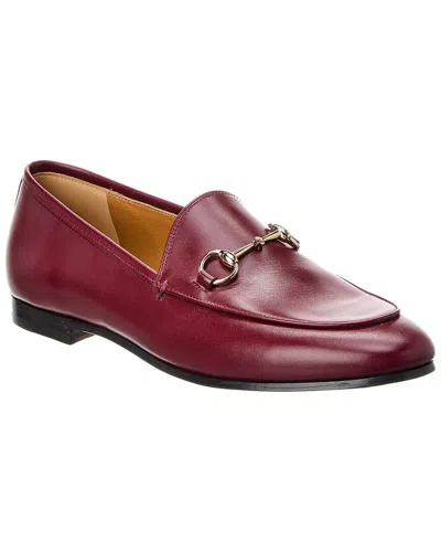 Gucci Jordaan Leather Loafer In Burgundy
