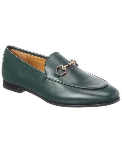 Gucci Jordaan Leather Loafer In Green