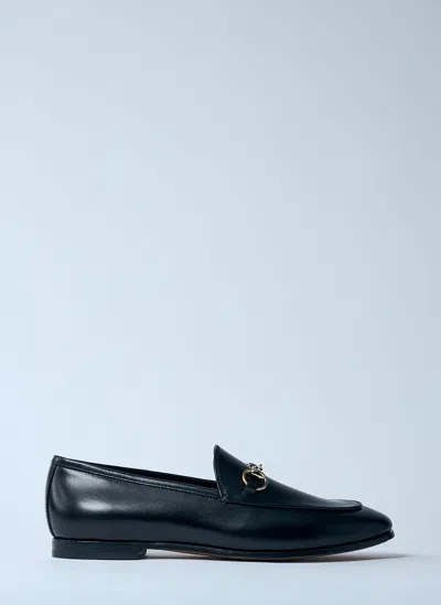 Gucci Jordaan Leather Loafers In Black