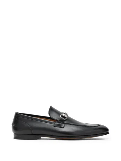 Gucci Jordaan Leather Loafers In Black